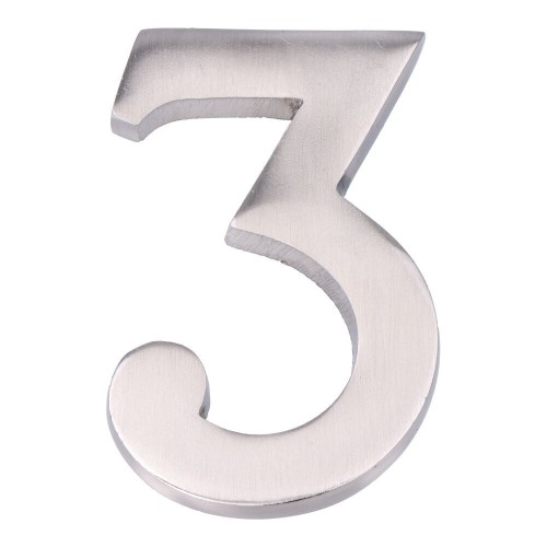 Número 3 Níquel 10 cm Fijación Invisible  Mate EDM