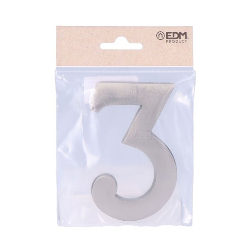 Número 3 Níquel 10 cm Fijación Invisible  Mate EDM