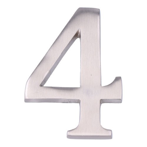 Número 4 Níquel 10 cm Fijación Invisible  Mate EDM Número 4 Níquel 10 cm Fijación Invisible  Mate EDM