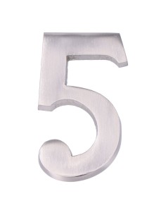 Número 5 Niquel 10 cm Fijación Invisible  Mate EDM