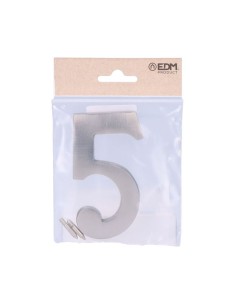 Número 5 Niquel 10 cm Fijación Invisible  Mate EDM 2