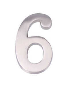 Número 6 Niquel 10 cm Color  Mate Fijación Invisible EDM
