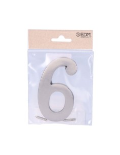 Número 6 Niquel 10 cm Color  Mate Fijación Invisible EDM 2
