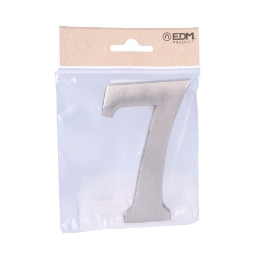 Número 7 Níquel 10 cm  Mate Fijación Invisible EDM