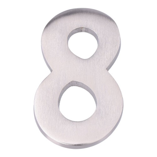 Número 8 Níquel 10 cm Fijación Invisible  Mate EDM