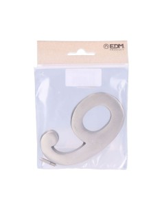 Número 9 Niquel 10 cm  Mate Fijación Invisible EDM 2