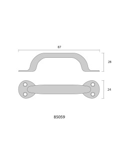 Tirador Chapa Metálica Plegada 85 mm Cromado EDM 2