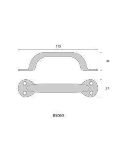 Tirador Puerta Chapa Metálica 115 mm Cromado EDM 2