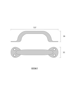 Tirador Chapa Metálica Plegada 155 mm Cromado EDM 2