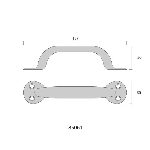 Tirador Chapa Metálica Plegada 155 mm Cromado EDM
