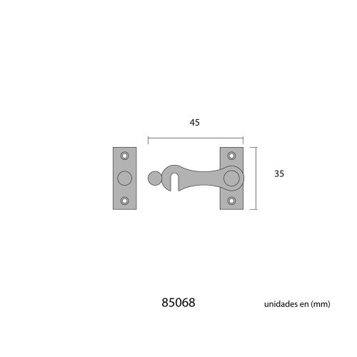 Pestillo Hierro Cromado 4 cm Derecha Cromado EDM