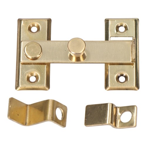 Pestillo Latón Pulido 8 cm Reversible Dorado EDM