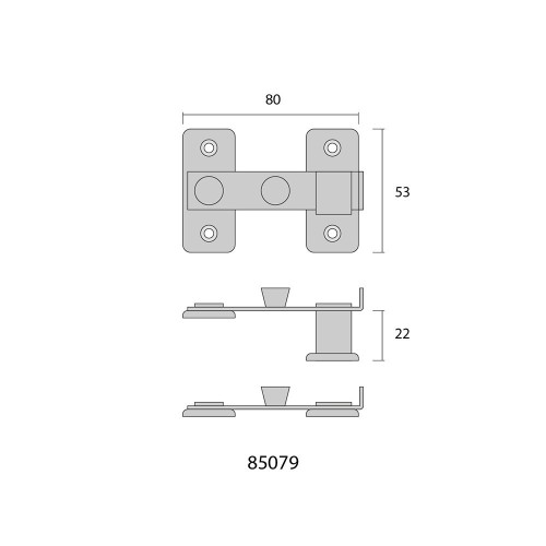 Aldaba Acero 8 cm Reversible Cromado EDM