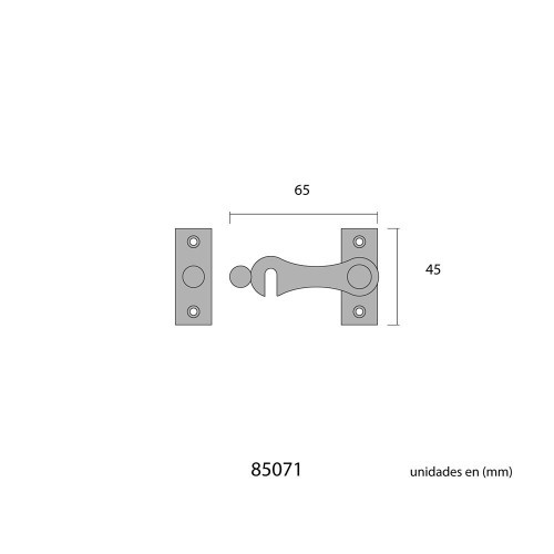 Pestillo Hierro Cromado 6 cm Izquierda Cromado EDM
