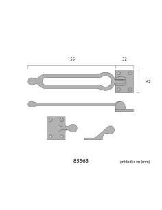 Retenedor Puerta Latón Níquel 3 cm Plata Mate EDM 2