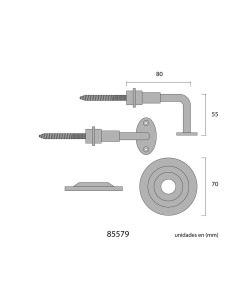Soporte Barandilla Latón Pulido Ø 7 cm Soporte 4.5 cm EDM 2