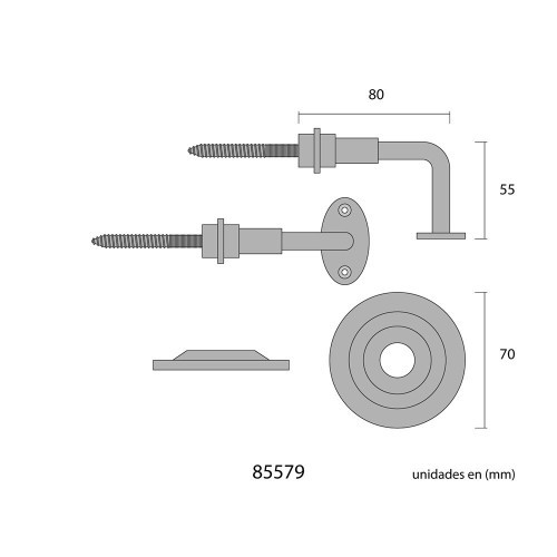 Soporte Barandilla Latón Pulido Ø 7 cm Soporte 4.5 cm EDM Soporte Barandilla Latón Pulido Ø 7 cm Soporte 4.5 cm EDM