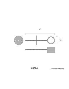 Soporte Barra Armario Acero 16 mm Latón EDM 2