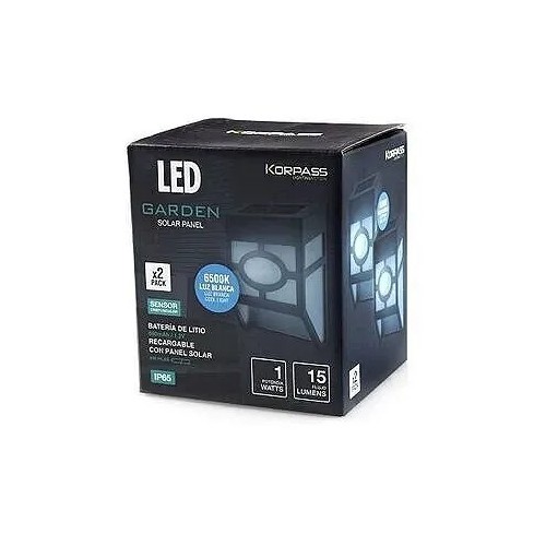 Aplique LED solar guía crepuscular 1W 2 unidades (fría, cálida) - 1 Aplique LED solar guía crepuscular 1W 2 unidades (fría, cálida) - 1