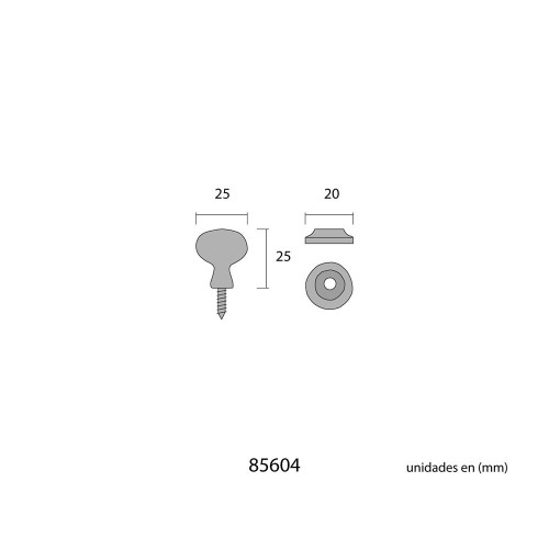 Pomo Hierro Forjado 22 mm Ovalado Negro EDM