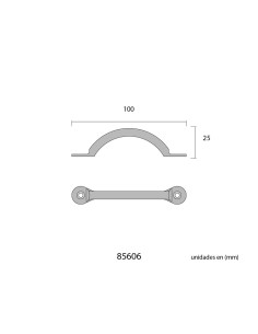 Tirador Acero 100 mm Negro EDM 2