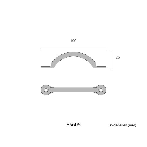 Tirador Acero 100 mm Negro EDM