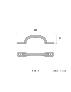 Tirador Acero 125 mm Plano Negro EDM 2