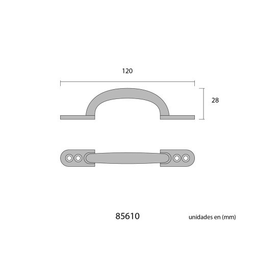 Tirador Acero 125 mm Plano Negro EDM Tirador Acero 125 mm Plano Negro EDM