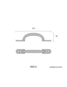 Tirador Acero 155 mm Plano Negro EDM 2