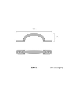 Tirador Acero 155 mm Plano Níquel Mate EDM 2