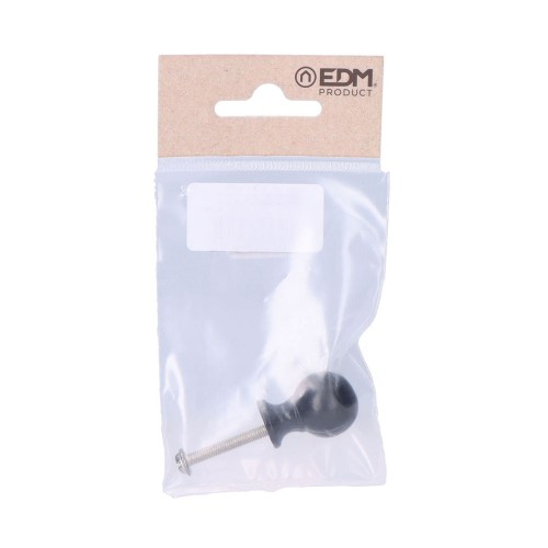 Pomo Acero 18 mm Bola Negro EDM