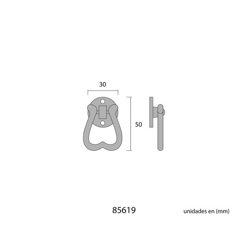 Tirador Acero 35 mm Negro Péndulo EDM