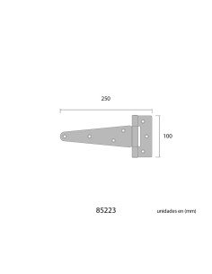 Bisagra Hierro Zincado 250 x 110 mm Cromado EDM 2