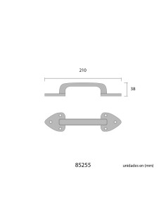 Tirador Puerta Hierro 210 mm Negro Forja EDM 2