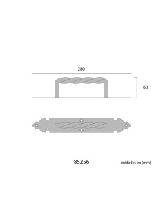 Tirador Puerta Hierro 275 mm Negro Forja EDM 2