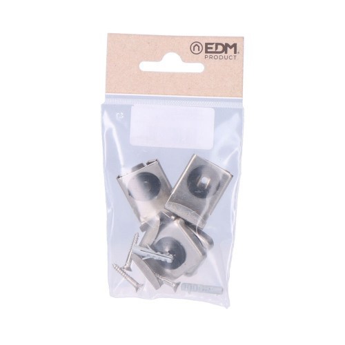 Grapas Acero Inoxidable Regulables Cromado Blíster EDM Grapas Acero Inoxidable Regulables Cromado Blíster EDM