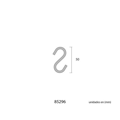 Gancho S Acero 50 mm Zincado Pack 3 EDM