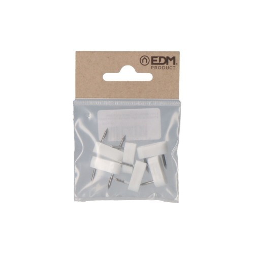 Tope Armario 2 Puntas 7 x 18 mm Blanco Pack 6 EDM Tope Armario 2 Puntas 7 x 18 mm Blanco Pack 6 EDM