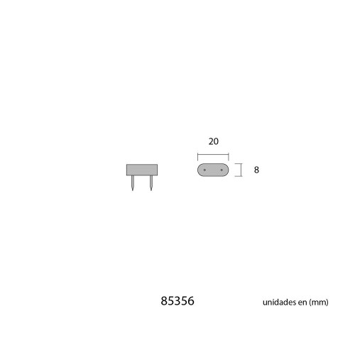 Tope Armario 2 Puntas 7 x 18 mm Marrón Pack 6 EDM