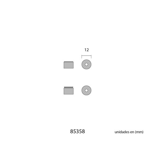 Soporte Barra Armario Ø 12 mm Latón Pack 2 EDM