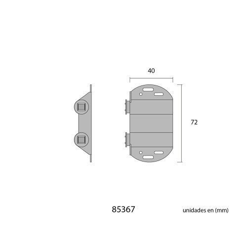 Cierre Imán Doble Para Mueble HiFi Negro EDM