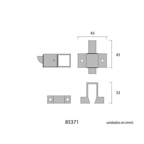 Cierre Ventana Aluminio Dorado EDM