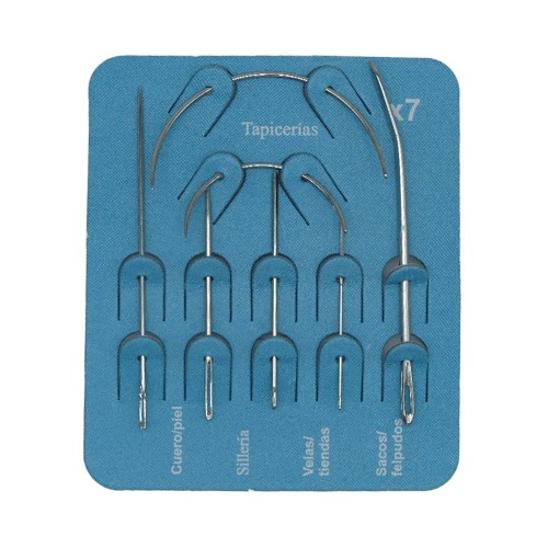 Pack 7 Agujas Coser Tapicería Cuero Piel Sillas EDM