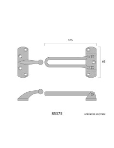 Retenedor Seguridad Zamak 105 mm Latón EDM 2