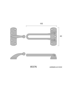 Retenedor Seguridad Zamak 105 mm Cromado EDM 2