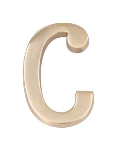 Letra C Latón Pulido 10 cm Fijación Invisible EDM
