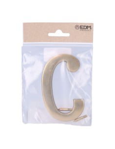 Letra C Latón Pulido 10 cm Fijación Invisible EDM 2