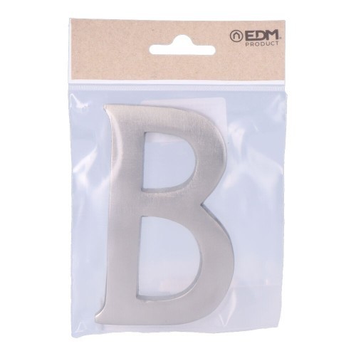 Letra B Níquel Mate 10 cm Fijación Invisible EDM Letra B Níquel Mate 10 cm Fijación Invisible EDM