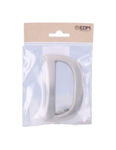 Letra D Níquel Mate 10 cm Fijación Invisible EDM 2