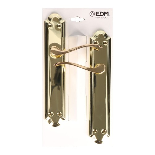 Juego Manillas Acero Aluminio Placa 240 x 45 mm Latonado EDM